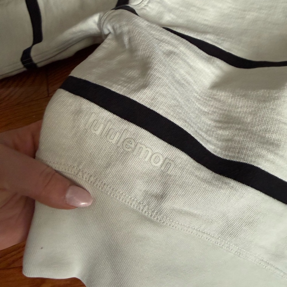 lululemon athletica Cream & Black Striped Crewneck - Picture 6 of 7